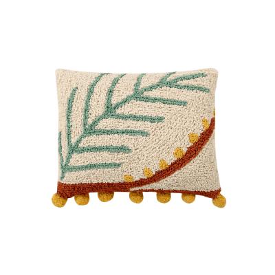 Coussin Paume en coton beige 38x48
