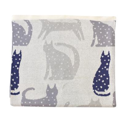 SEVIRA KIDS Couverture en coton bio- chat gris COUV-TRICOT-UK-CHAT-GRIS