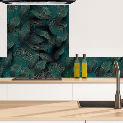 99DECO Fond de hotte adh&eacute;sif en aluminium - Floral -  - L70xH60 cm Ep.3 mm 