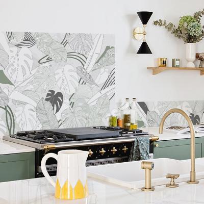 99DECO Cr&eacute;dence cuisine Fond de hotte ALU L90cmxH70cm Vert V&eacute;g&eacute;tal