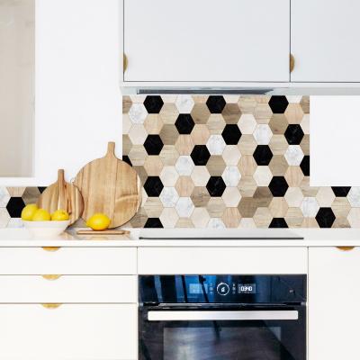 99DECO Cr&eacute;dence cuisine Fond de hotte ALU L90cmxH70cm Multicolore G&eacute;om&eacute;trique