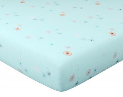 BECQUET Drap-housse coton PISSENLIT - vert c&eacute;ladon