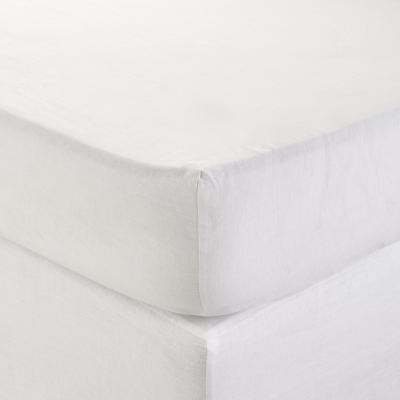  Drap housse en lin lav&eacute; l&eacute;g&egrave;rement froiss&eacute; carlina 16659 