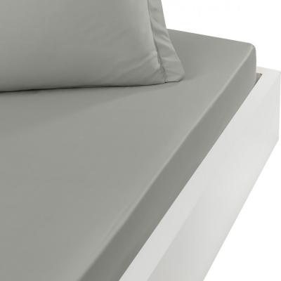 SENSEI MAISON Drap housse en percale de coton Gris Perle 120x190 cm