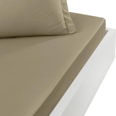 SENSEI MAISON Drap housse en percale de coton Taupe 120x190 cm
