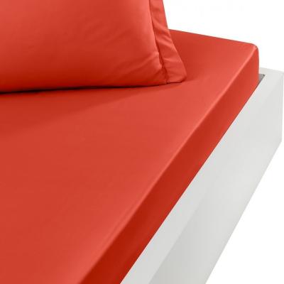 SENSEI MAISON Drap housse en percale de coton Terracota 120x190 cm