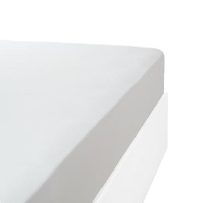 LINANDELLE Drap housse jersey extensible en coton blanc 80x190 cm