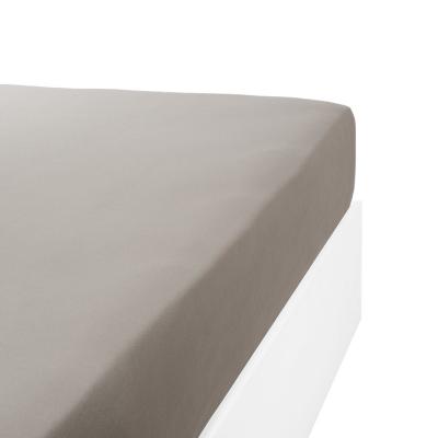 LINANDELLE Drap housse jersey extensible en coton gris clair 100x200 cm