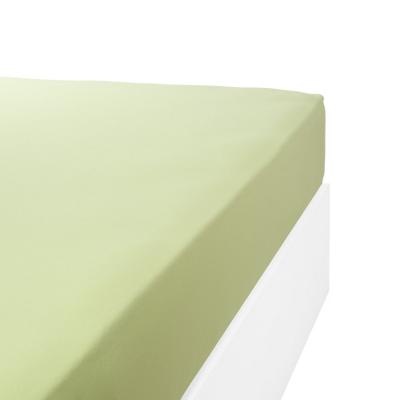 LINANDELLE Drap housse jersey extensible en coton vert anis 100x200 cm