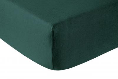 ANNE DE SOLENE Drap housse lin vert sapin 90x190 cm