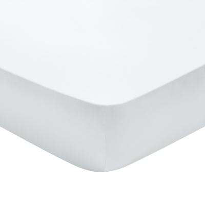 DODO Drap housse Satin de coton Coloris Blanc 160x200 cm - 