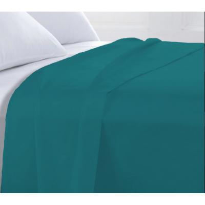 FUTURE HOME Drap Plat En Coton 57 Fils Uni Bleu P&eacute;trole 240x310cm