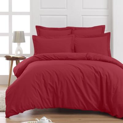SENSEI MAISON Drap plat en percale de coton cardinal 180x290 cm