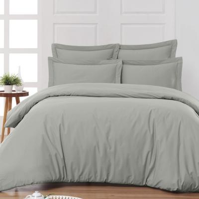 SENSEI MAISON Drap plat en percale de coton gris perle 180x290 cm