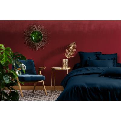 BLANC AVENUE Drap plat 2 personnes 240x300 cm satin de coton bleu