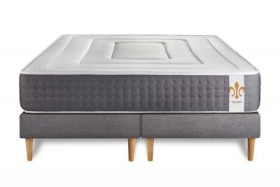 LITIER DELUXE Ensemble 200x200 Ressorts et m&eacute;moire de forme sommier Gris