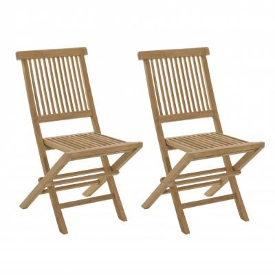 MACABANE  Lot de 2 chaises java en teck grade A