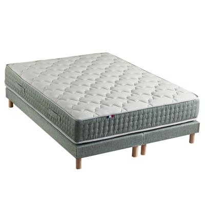 SELENIA Ensemble matelas ressort 7 zones sommier vert 160x200