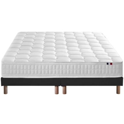 SELENIA Ensemble matelas ressorts sommier noir 160x200