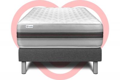 VITALIT Ensemble Sommier Matelas 90x200 VITALMEMO BACK - 25cm - Equilibr&eacute;