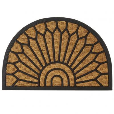  Paillasson en Caoutchouc et Fibres de Coco Demi lune - 60x40cm