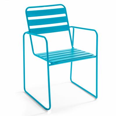  Oviala Fauteuil de Jardin en Acier Bleu