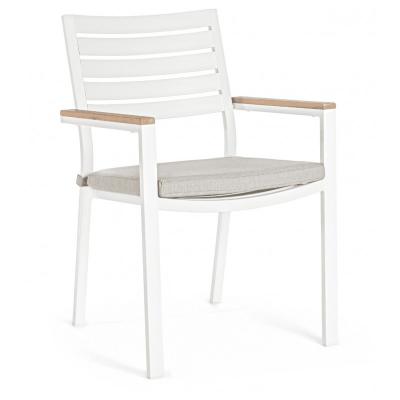 BIZZOTTO SALON Fauteuil Lot de 4 chaises Belmar Blanc