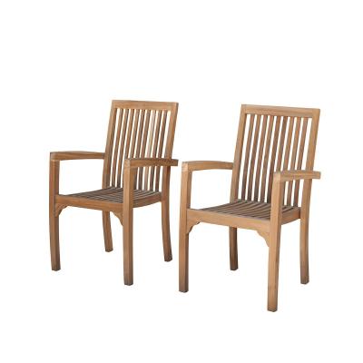 BERAH GETAH MIDLAND Fauteuil de jardin en teck massif empilables (lot de 2)