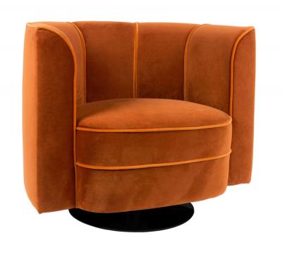 DUTCHBONE  Flower - Fauteuil lounge en velours - Couleur - Orange