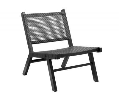 NORDAL Chaise de jardin en osier noire Vasai - 