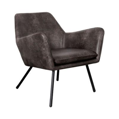 WHITE LABEL Bon - fauteuil lounge vintage - couleur - gris anthracite