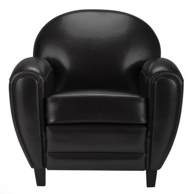 RENDEZ VOUS DECO Fauteuil en croute de cuir enduite - Club - Noir