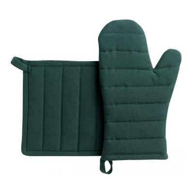 WINKLER Gant de cuisine + manique recycl&eacute; en coton sapin 15 x 30 cm