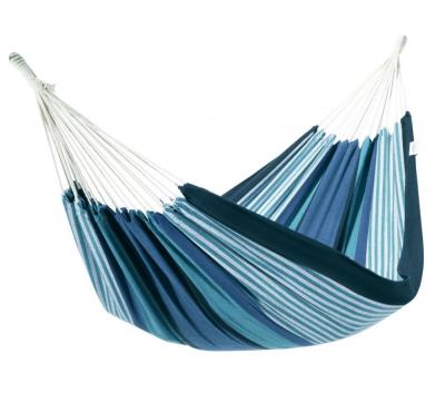 ESCUDEROS Hamac double en toile ray&eacute; bleu et vert
