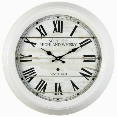 Horloge Scottish blanc 47 cm en m&eacute;tal - marque fran&ccedil;aise
