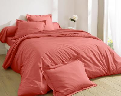 BECQUET Housse De Couette 140x200 Orange En Lin Lav&eacute;