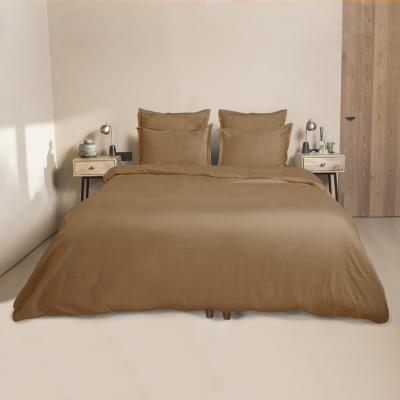 FEBRONIE Housse de couette satin de coton caramel 200x200