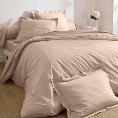 BECQUET Housse de couette 260x240 en percale de coton beige sable