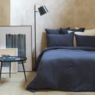 MAISON D ETE Housse de couette gaze de coton bleu nuit 260X240 CM