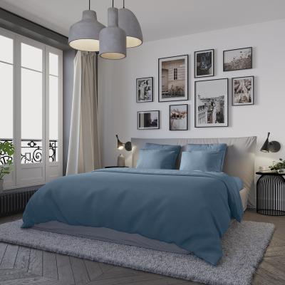 DODO  - housse de couette 220x240 confort jersey coloris denim 