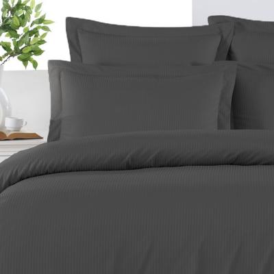 SENSEI MAISON Housse de couette ray&eacute;e r&eacute;versible en satin Anthracite 240x220 cm