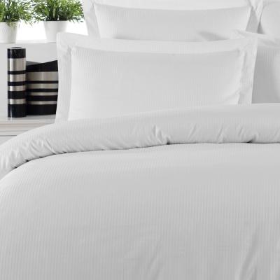 SENSEI MAISON Housse de couette ray&eacute;e r&eacute;versible en satin Blanc 240x220 cm