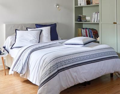 BECQUET Housse de couette CUPTEA bleu marine en percale de coton