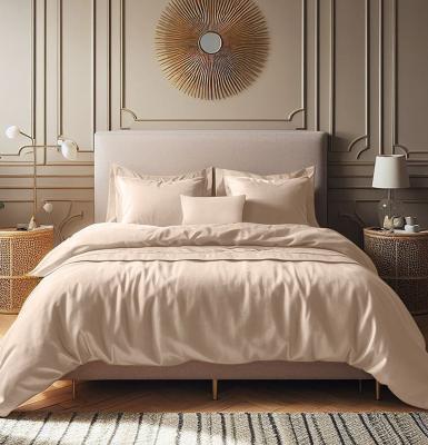 FEBRONIE Housse de couette satin de coton rose poudr&eacute; 240x220