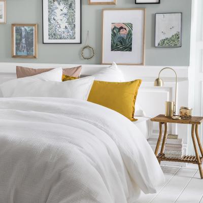 ESSIX Housse de couette en gaze de coton lav&eacute;e Tendresse Blanc 200x200 cm