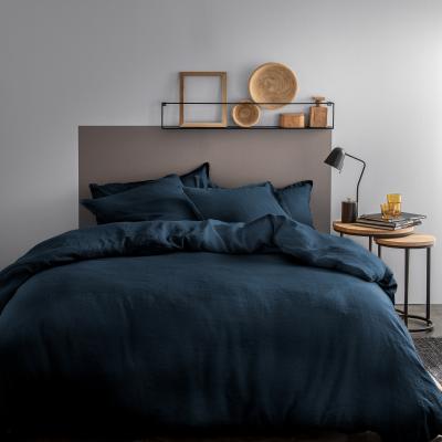 MATT & ROSE Housse de couette unie, LIN LAV&Eacute; Bleu marine. Taille : 240x220 cm