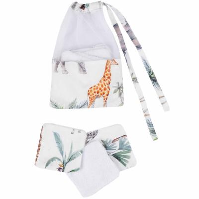 SEVIRA KIDS  - Lingettes b&eacute;b&eacute; lavables 8 pi&egrave;ces, Safari Made in France