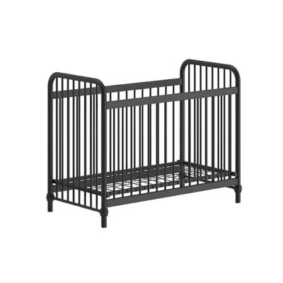 ALTOBUY Chicago - lit b&eacute;b&eacute; &agrave; barreaux 60x120cm hauteur r&eacute;glable m&eacute;tal poudr&eacute; noir
