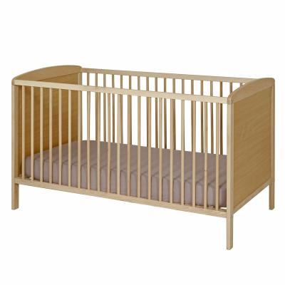 AKITEN RETAIL  Lit b&eacute;b&eacute; &agrave; barreaux Flocon Bois Naturel 70x140 cm