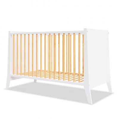 MINEA Lit B&eacute;b&eacute; &eacute;volutif Timeo 60x120 cm (matelas non inclus)   Blanc & bois